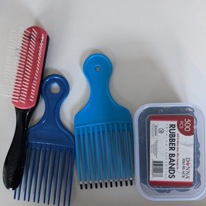 Set of afro picks and modified denman